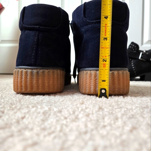 Navy Blue Vegan Suede Creepers size 8.5 - Picture 2 of 4